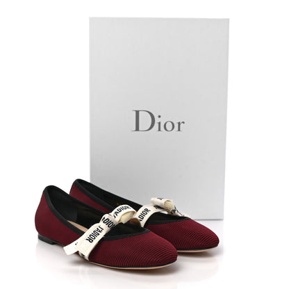 Christian Dior Technical Canvas Ribbon Miss J'Adior Ballet Flat 36.5 Red Black 9 of 9