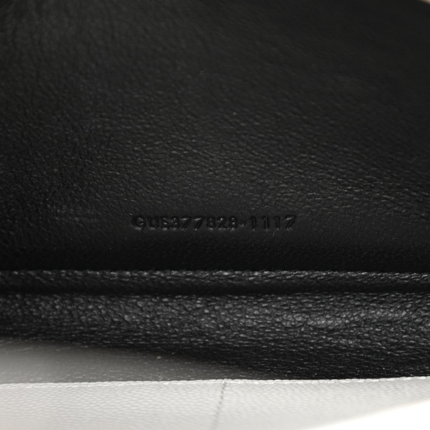 Grain De Poudre Matelasse Monogram Chain Wallet White Black