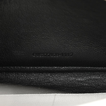 Saint Laurent Grain De Poudre Matelasse Monogram Chain Wallet White Black 7 of 11