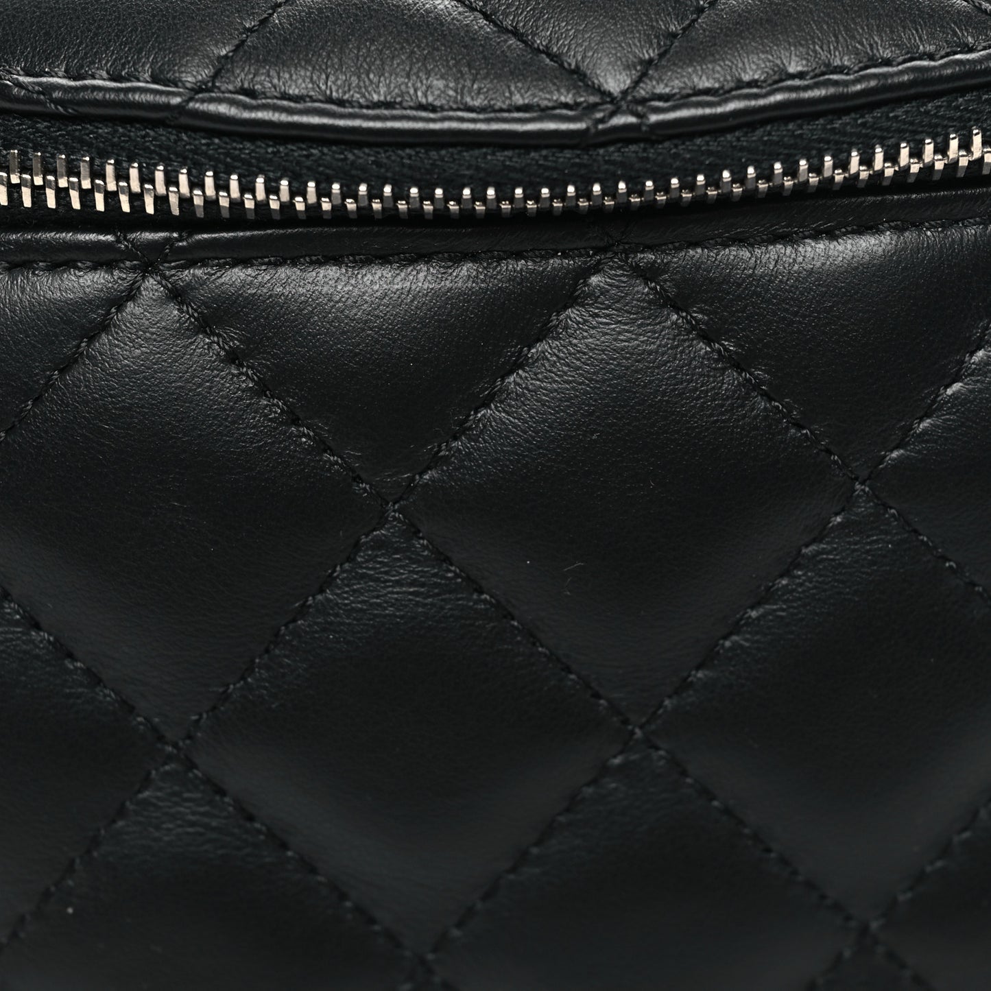 Calfskin Quilted Waist Belt Bag Black