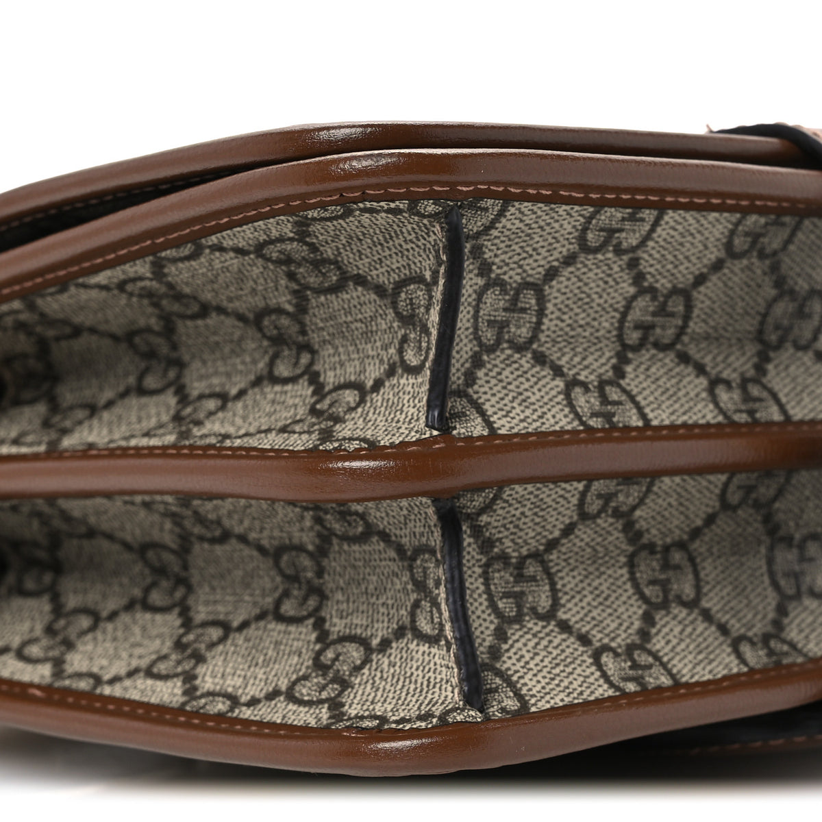 GG Supreme Monogram Azalea Calfskin Mini Retro Interlocking G Flap Shoulder Bag Beige Ebony Brown Sugar