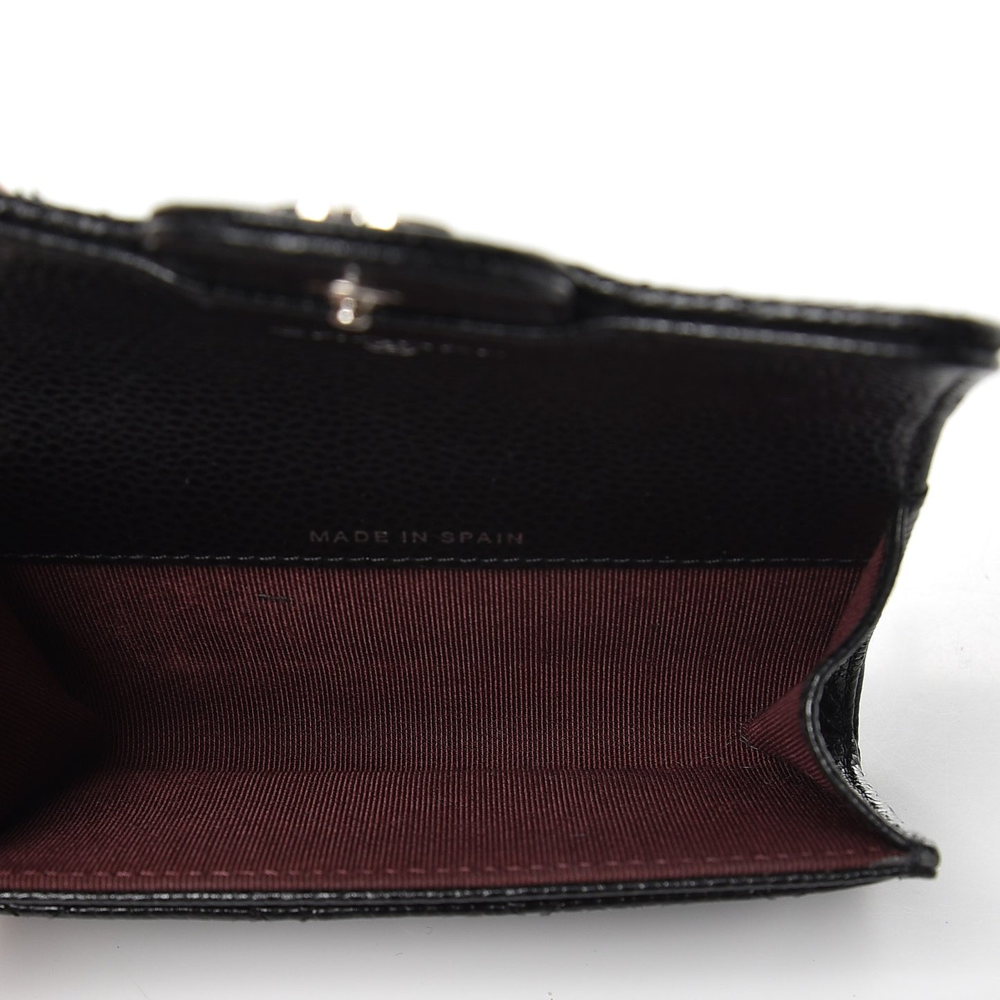 Caviar Quilted Flap Card Holder Black