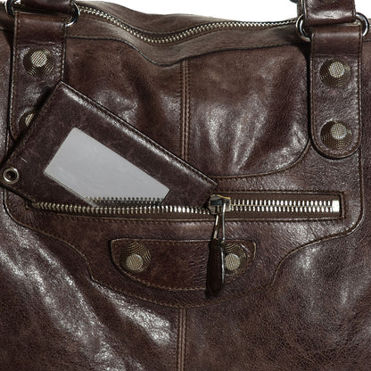 Balenciaga Agneau Giant 21 Silver Hardware Weekender Noix 8 of 9