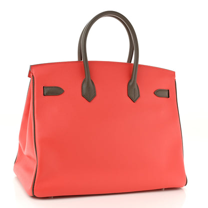 Hermes Epsom Horseshoe Birkin 35 Rose Jaipur Etain 3 of 10