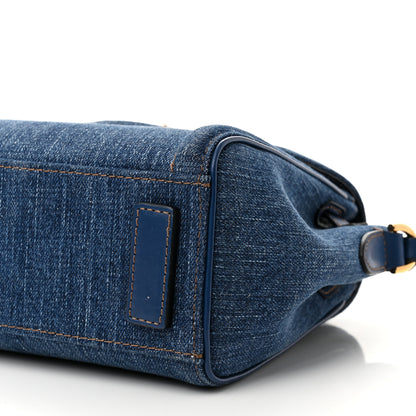 Versace Denim La Medusa Chain Tote Navy Blue 8 of 9