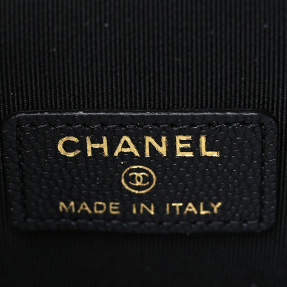Chanel Caviar Quilted Mini Pearl On Top Vanity Case With Chain Black 6 of 11