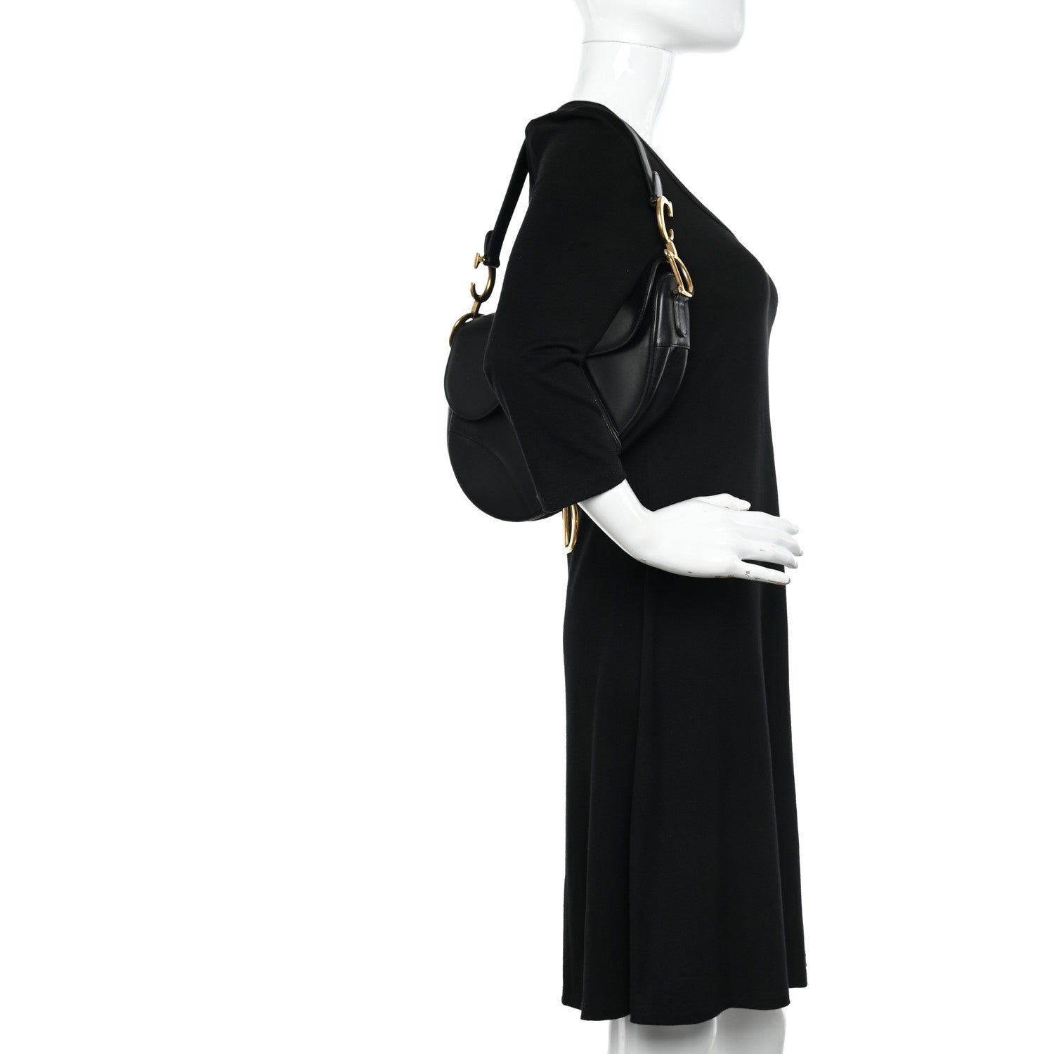 Christian Dior Calfskin Saddle Bag Black 2 of 11