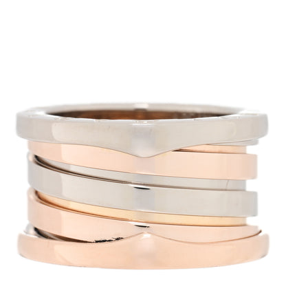 Bulgari 18K Rose White Gold Labyrinth B.Zero1 Four-Band Ring 48 4.5 3 of 5