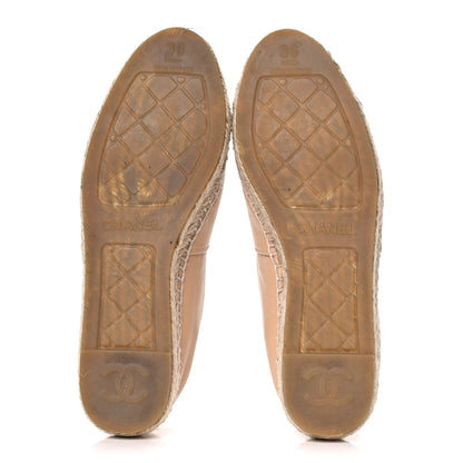 Chanel Lambskin CC Espadrilles 36 Beige Black 5 of 13