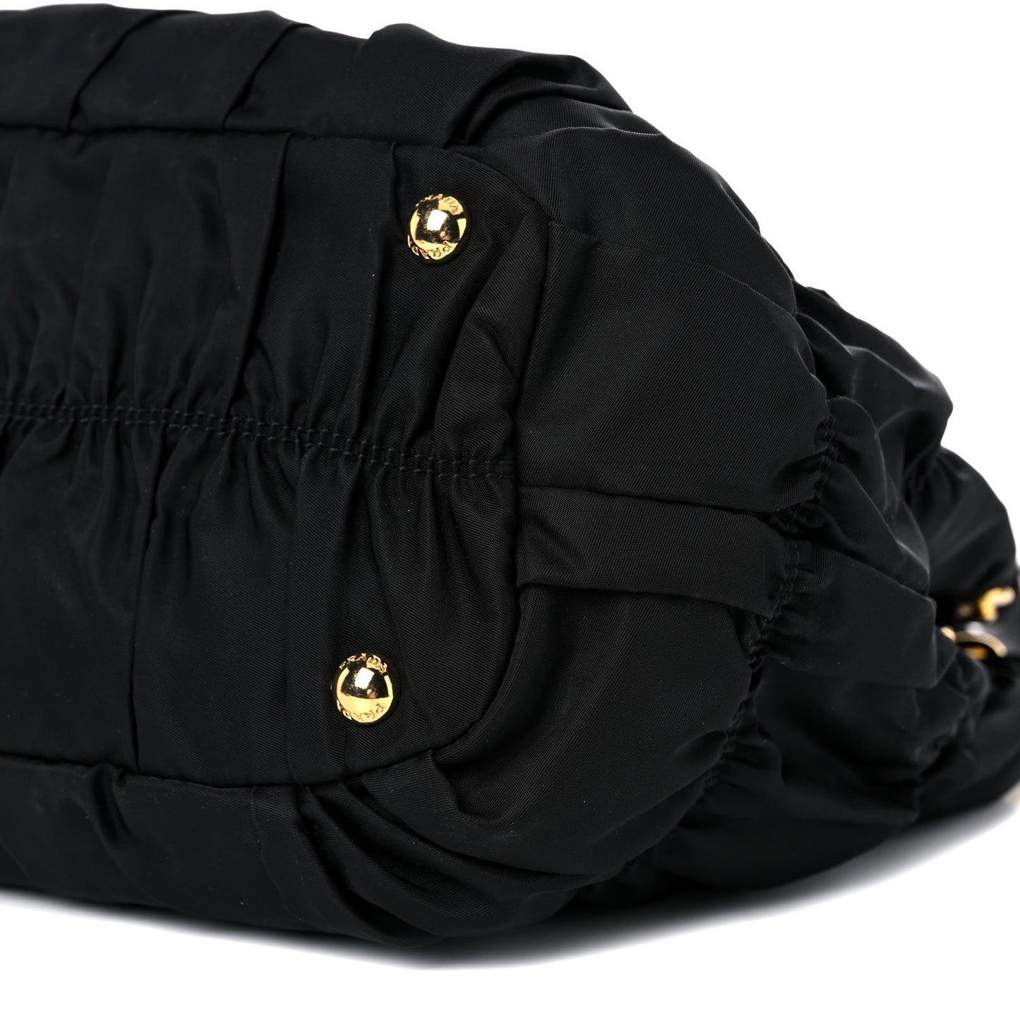 Tessuto Nylon Nappa Gaufre Shopping Satchel Black