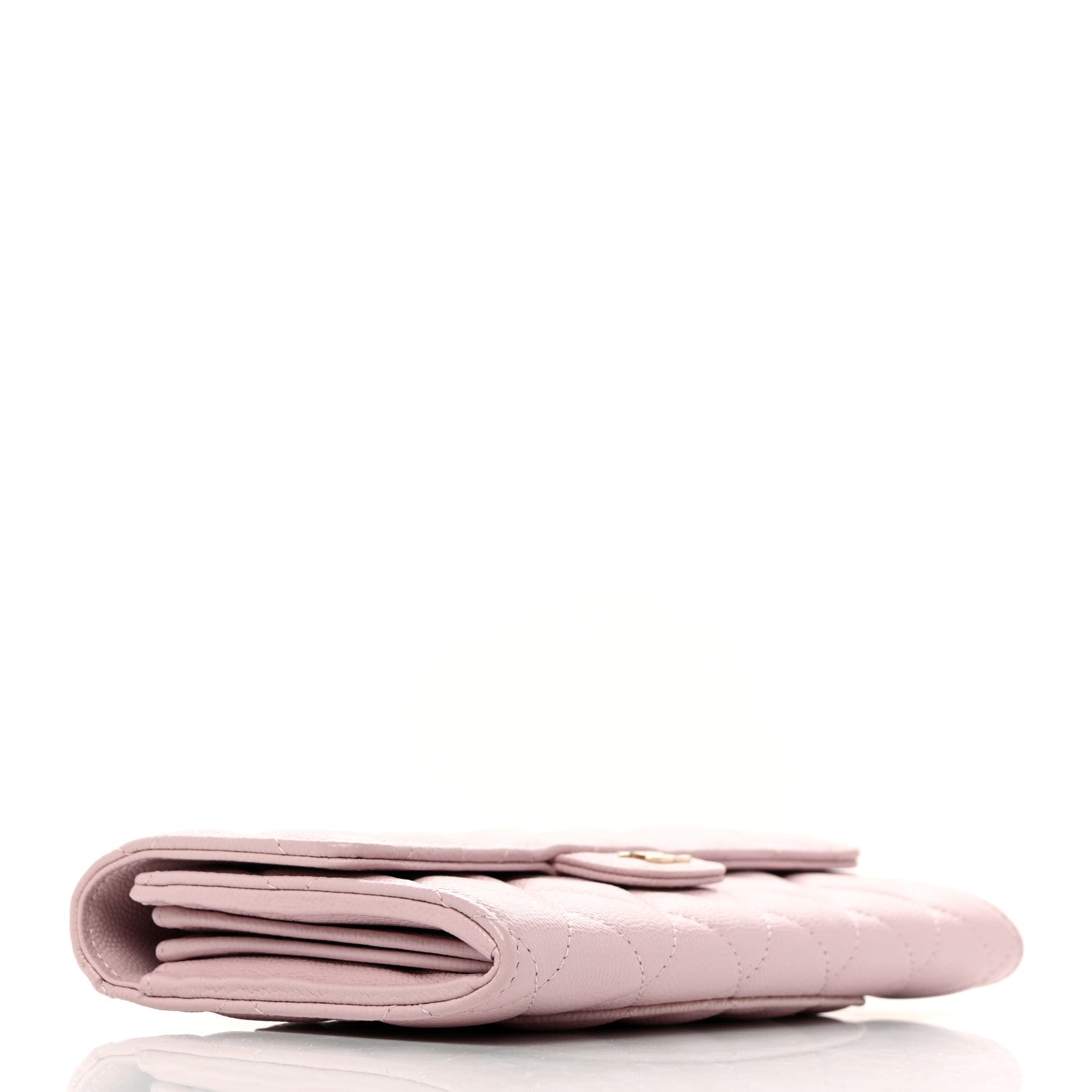 Chanel Caviar Quilted Large Gusset Flap Wallet Light Pink 4 of 9