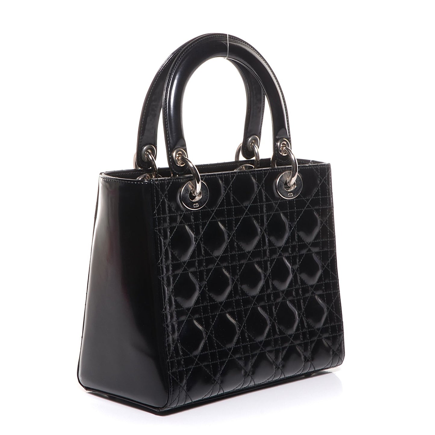 Patent Cannage Medium Lady Dior Black
