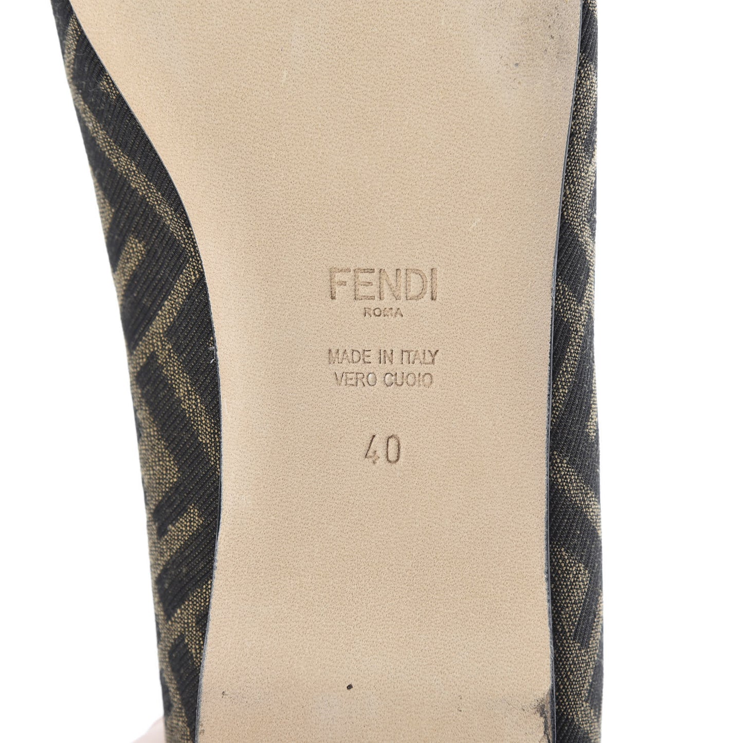Jacquard FFreedom Square Toe Loafers 40 Tobacco