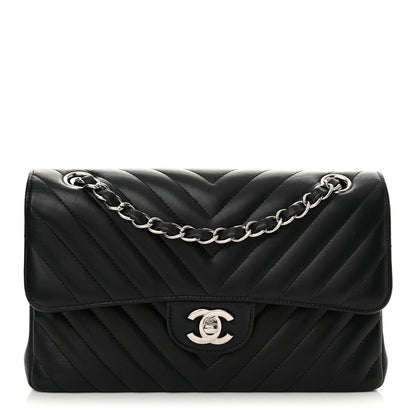 Chanel Lambskin Chevron Quilted Small Double Flap Black 1 of 13