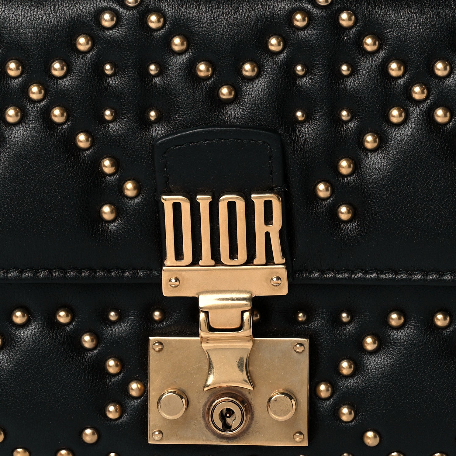 Christian Dior Lambskin Cannage Studded Dioraddict Wallet on Chain Black 11 of 13