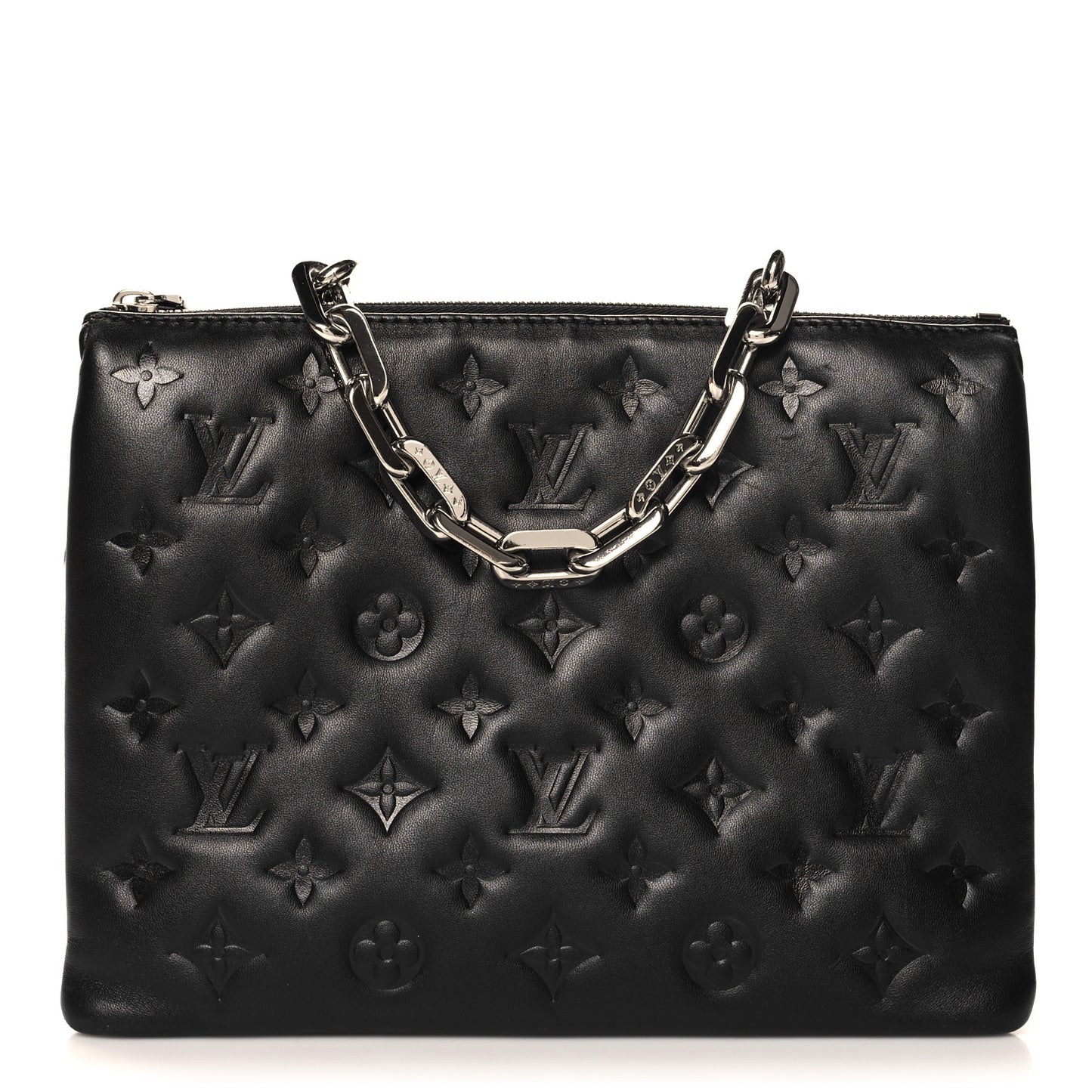 Lambskin Embossed Monogram Coussin PM Black