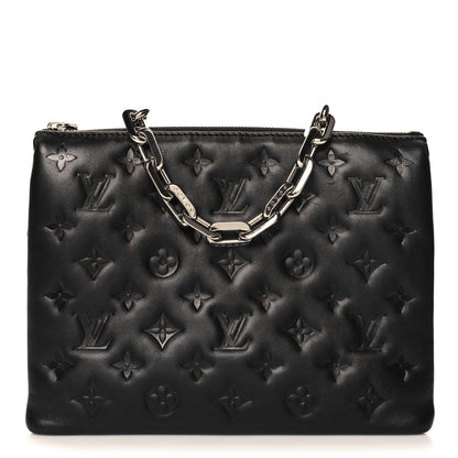 Louis Vuitton Lambskin Embossed Monogram Coussin PM Black 1 of 11