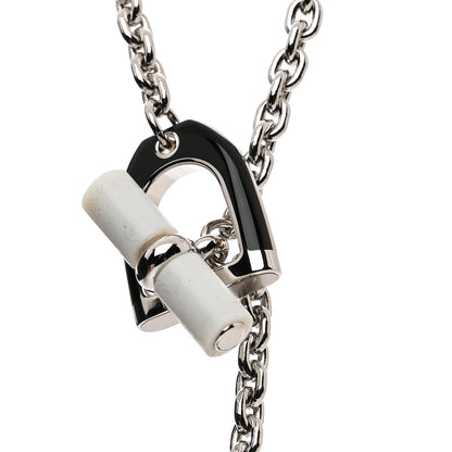 Hermes Palladium Lacquered Etrier Necklace Black 5 of 7