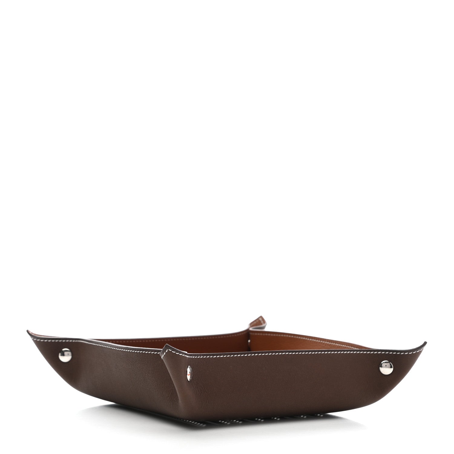 Hermes Taurillon Clemence Mises et Relances H Chevrons Change Tray Etoupe Gold 4 of 8