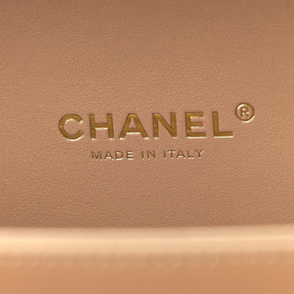 Chanel Lambskin Metal Quilted Golden Plate Vanity Case Black Golden Plate Vanity Case Black Gold 6 of 9