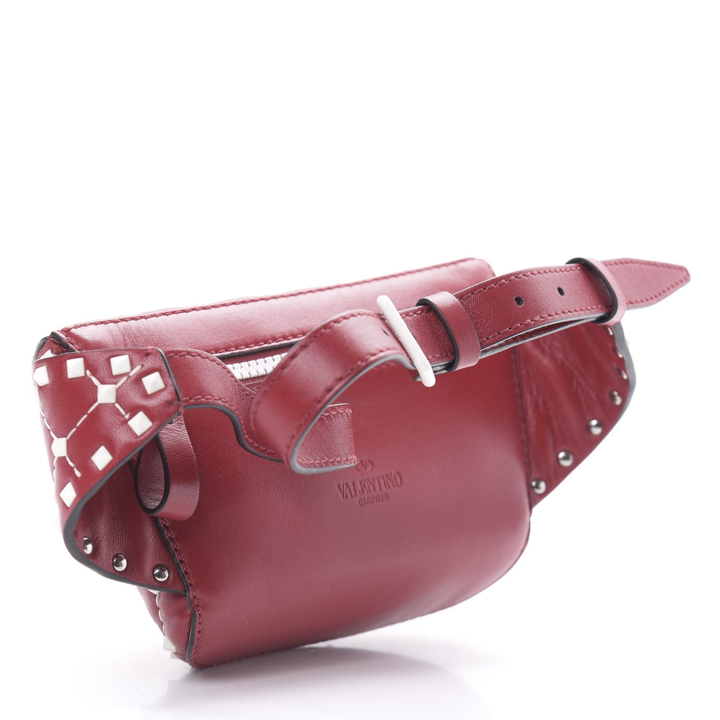 Lambskin Free Rockstud Spike Belt Bag 75 Rosso Valentino