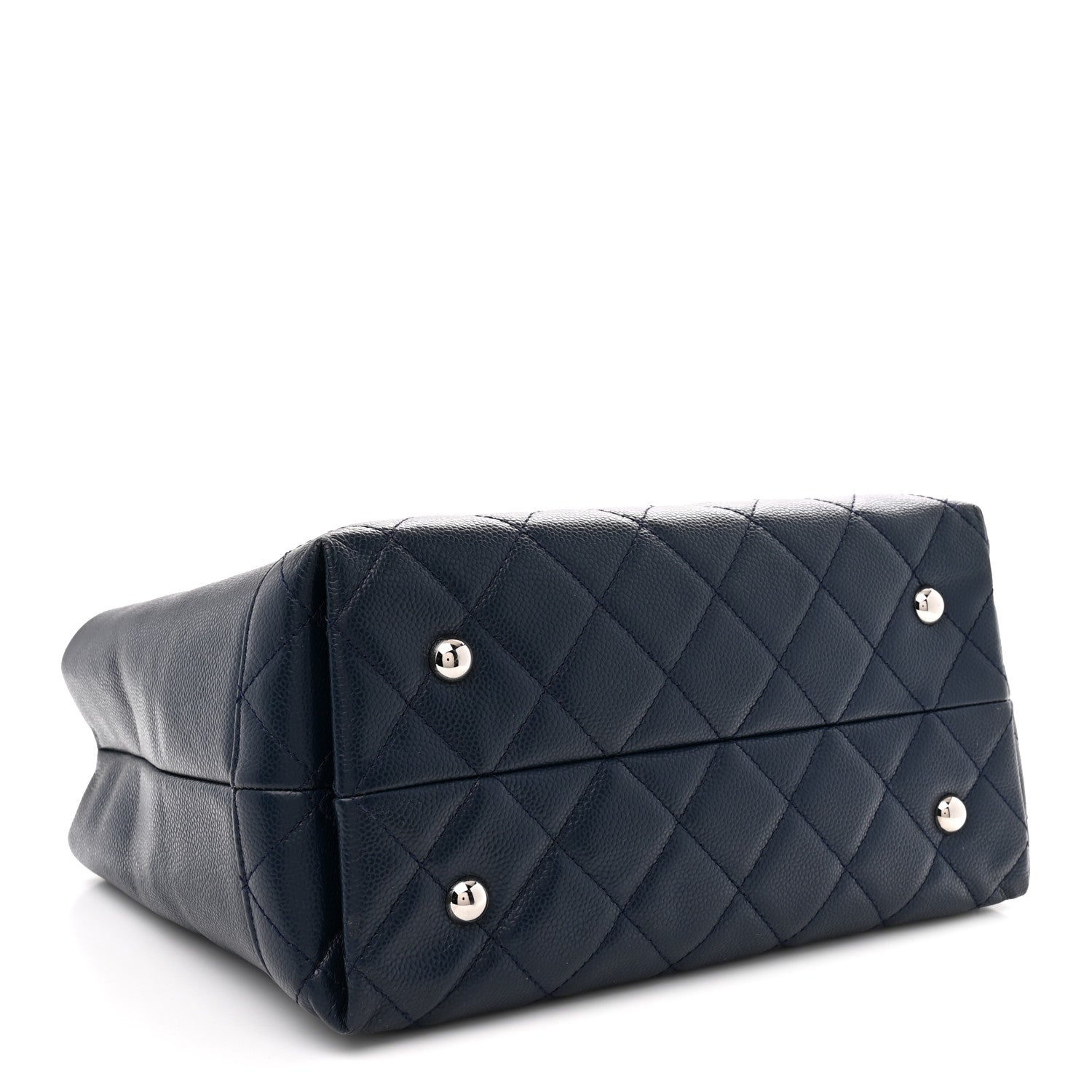 Chanel Soft Caviar CC Medium Top Handle Tote Navy Blue 4 of 11