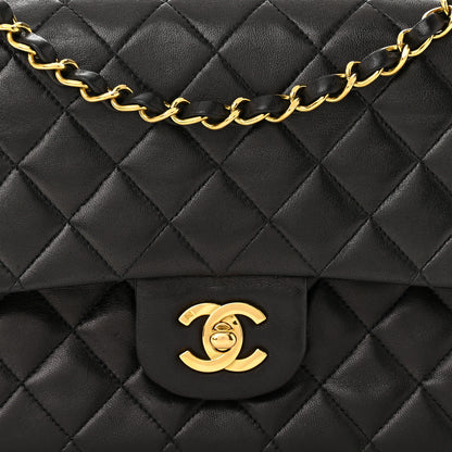 Chanel Lambskin Quilted Medium Double Flap Black 8 of 10