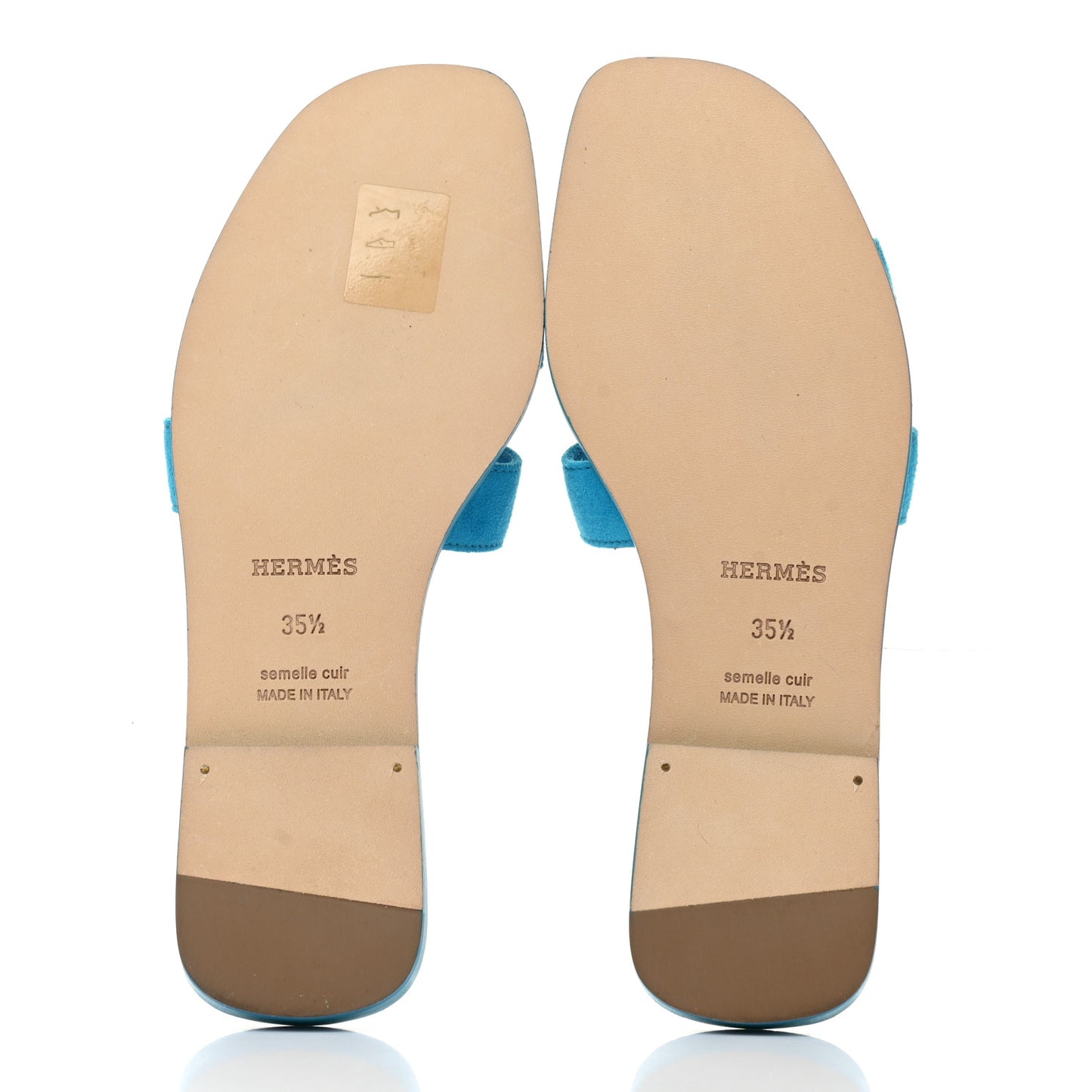 Suede Goatskin Oran Sandals 35.5 Bleu Thalassa