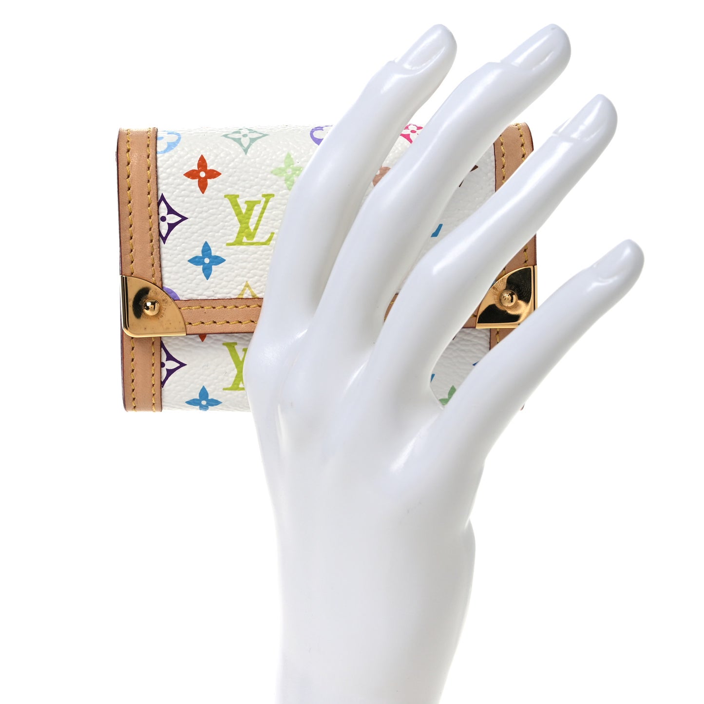 Monogram Multicolor Porte-Monnaie Plat Coin Purse White
