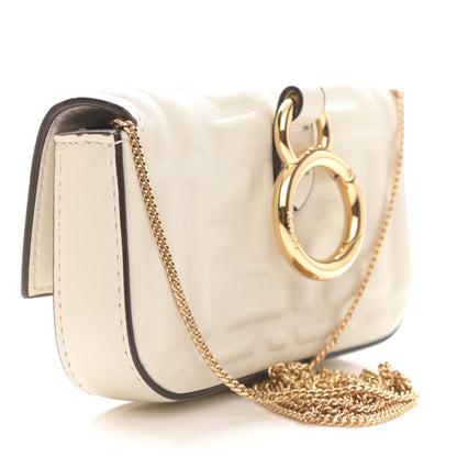 Fendi Nappa Matisse FF Embossed Nano Baguette Charm White 4 of 10