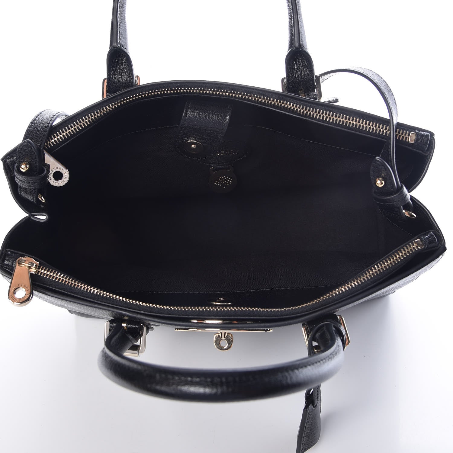Mulberry Shiny Goatskin Small Bayswater Double Zip Tote Black 5 of 8