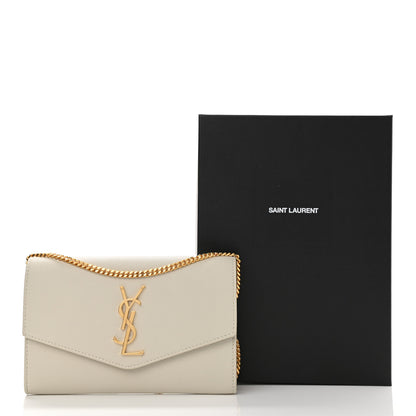 Saint Laurent Grain De Poudre Monogram Uptown Chain Wallet Crema Soft 11 of 11