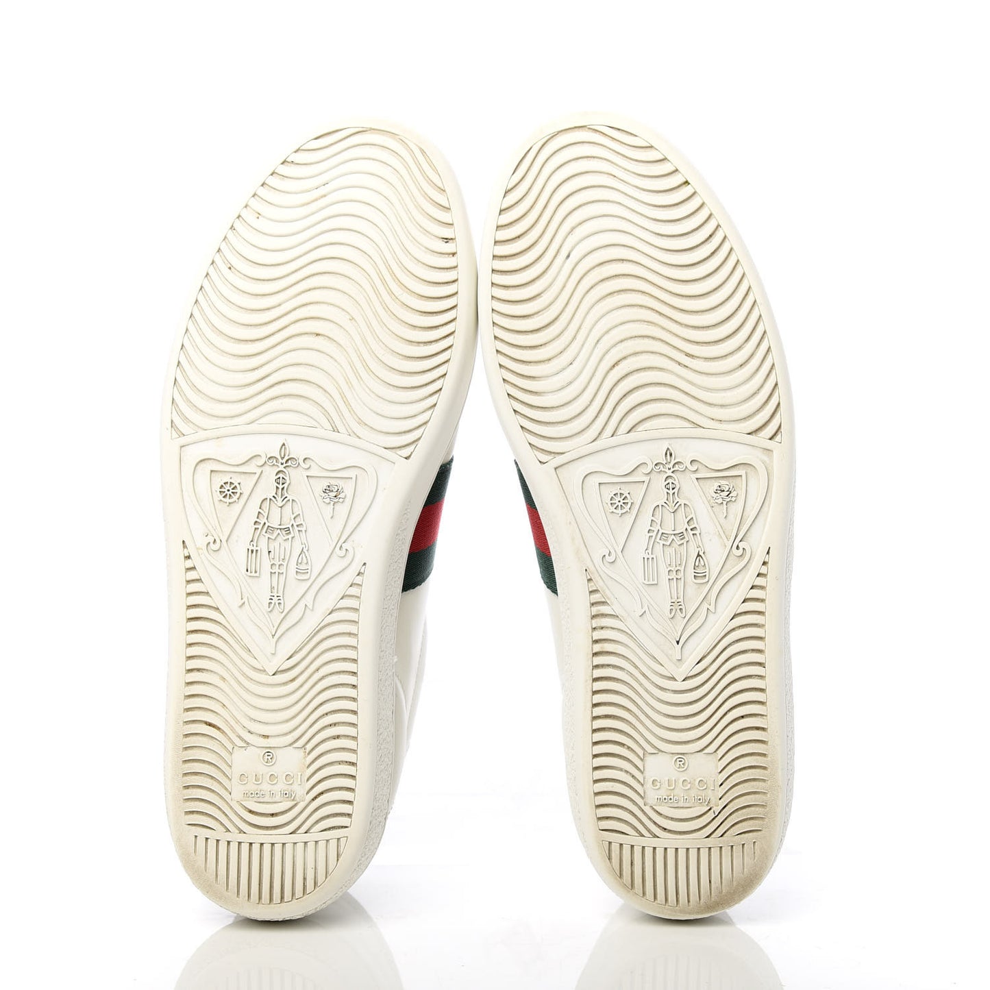 Calfskin Web Bee Embroidered Womens Ace Sneakers 37 White Green