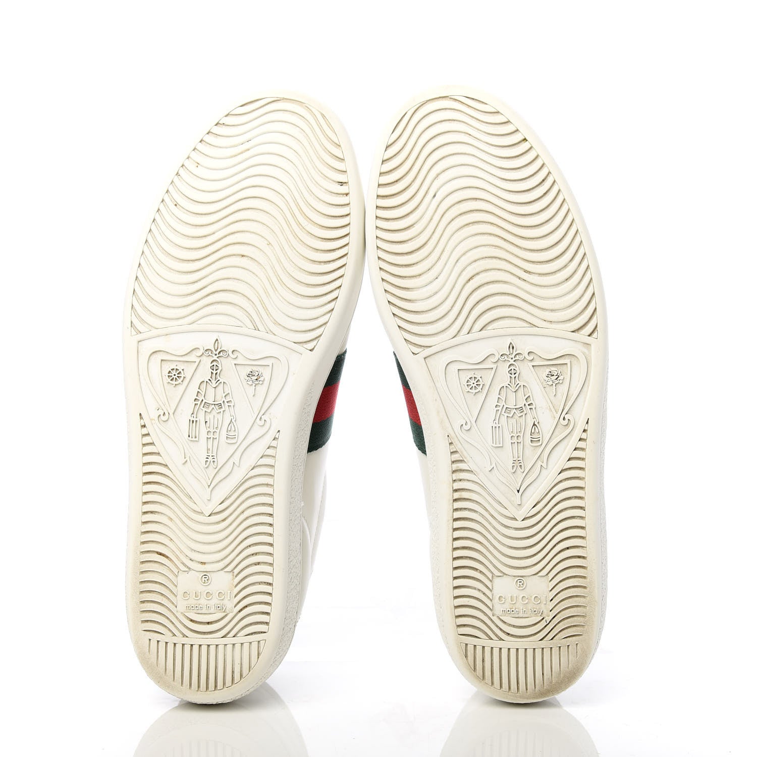 Gucci Calfskin Web Bee Embroidered Womens Ace Sneakers 37 White Green 6 of 10