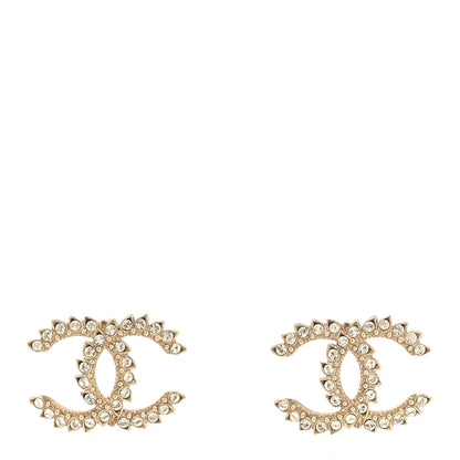 Chanel Strass Crystal Dazzling Wheat CC Earrings Gold 1 of 5
