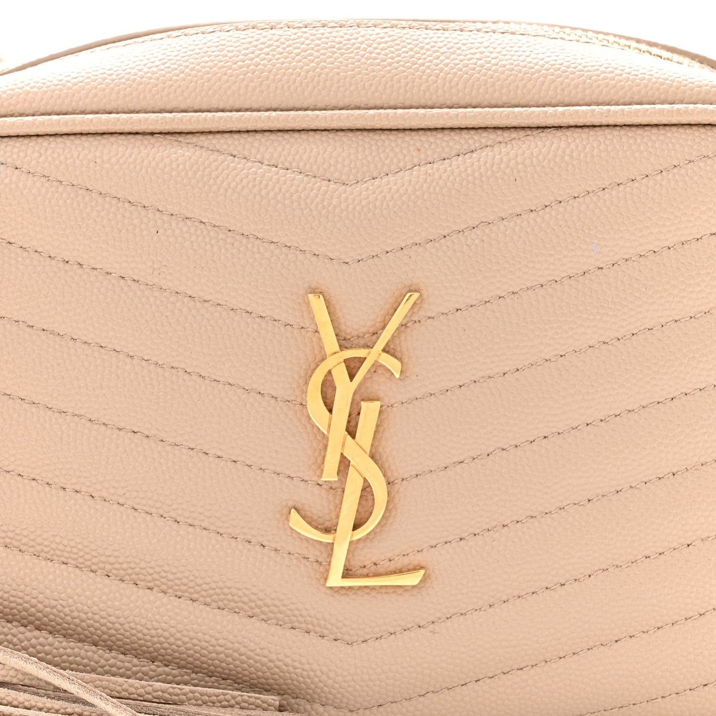 Grain De Poudre Matelasse Monogram Mini Lou Camera Bag Dark Beige