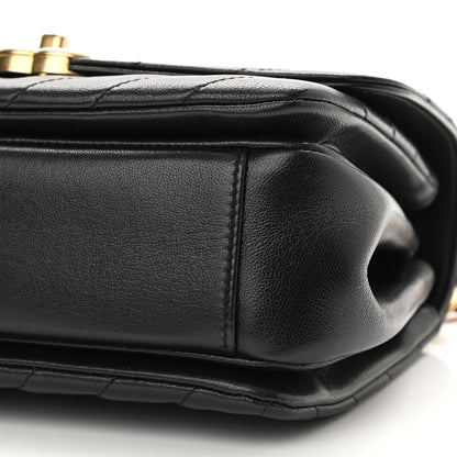 Chanel Lambskin Chevron Quilted Gold Top Handle Flap Bag Black 10 of 10