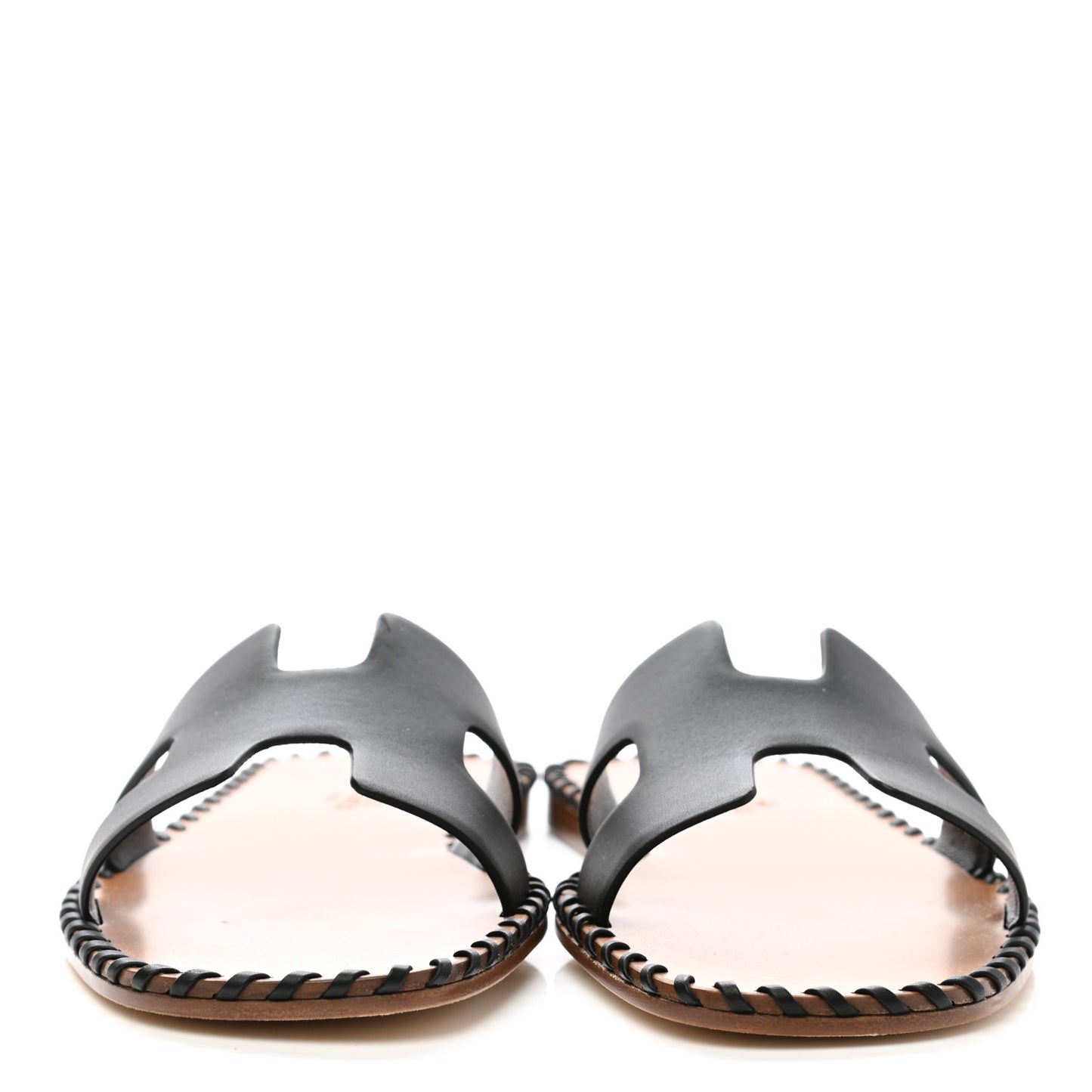 Box Calfskin Braided Oran Sandals 36 Black