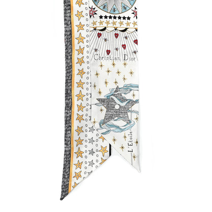 Christian Dior Silk Tarot Mitzah Scarf White 3 of 3