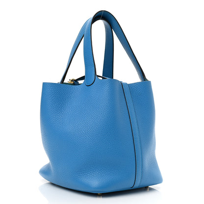 Hermes Taurillon Clemence Picotin Lock 22 MM Bleu Zanzibar 3 of 13