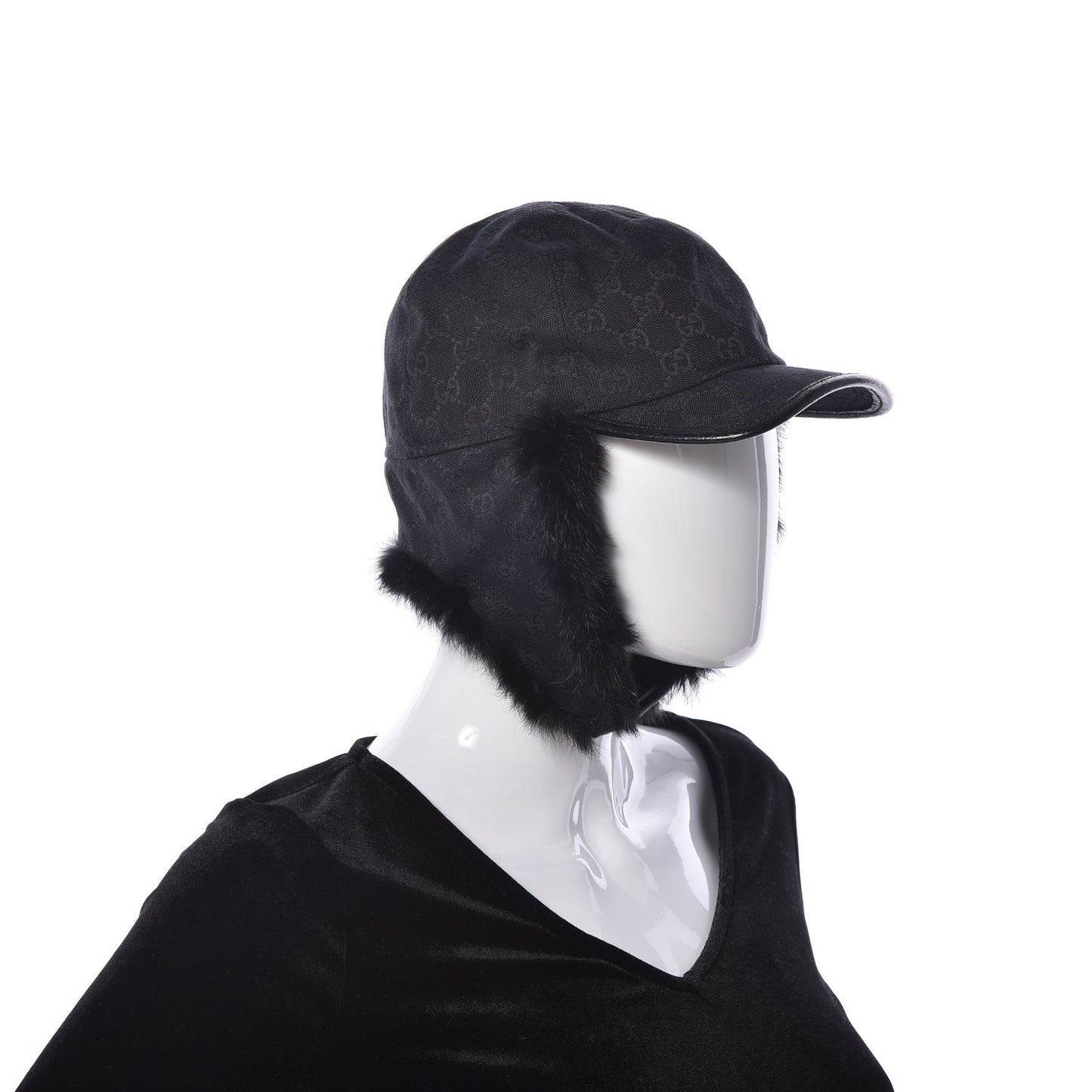 Monogram Fur Baseball Hat M Black