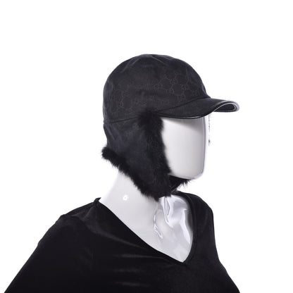 Gucci Monogram Fur Baseball Hat M Black 3 of 10
