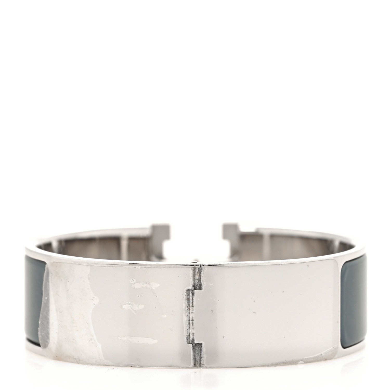 Hermes Enamel Wide Clic Clac H Bracelet GM Gris Macadam 3 of 5