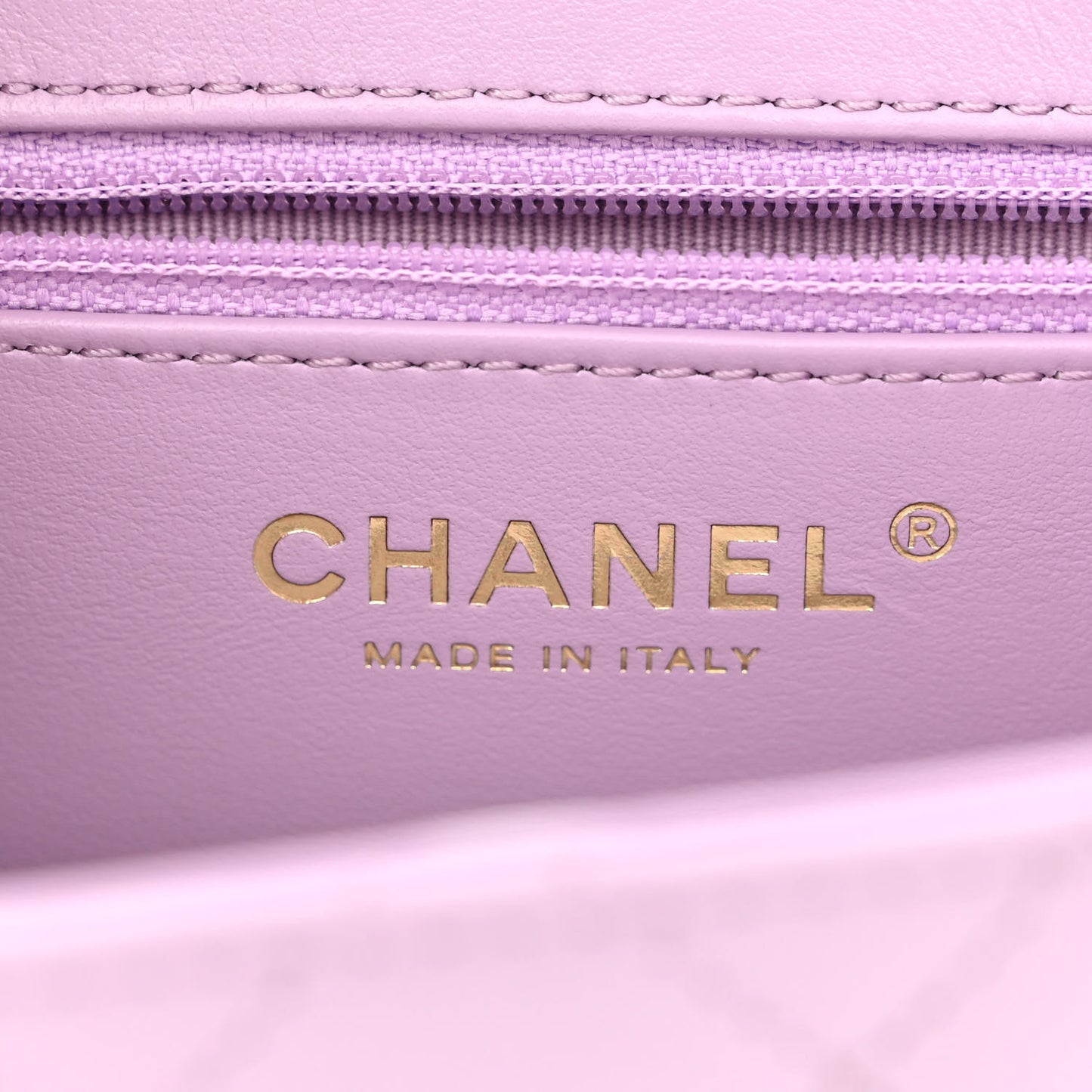 Shiny Aged Calfskin Quilted Nano Kelly Shopper Lilac