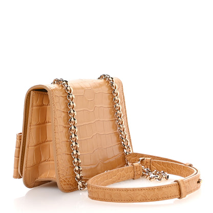 Salvatore Ferragamo Crocodile Mini Vara Bow Crossbody Bag Beige 3 of 10