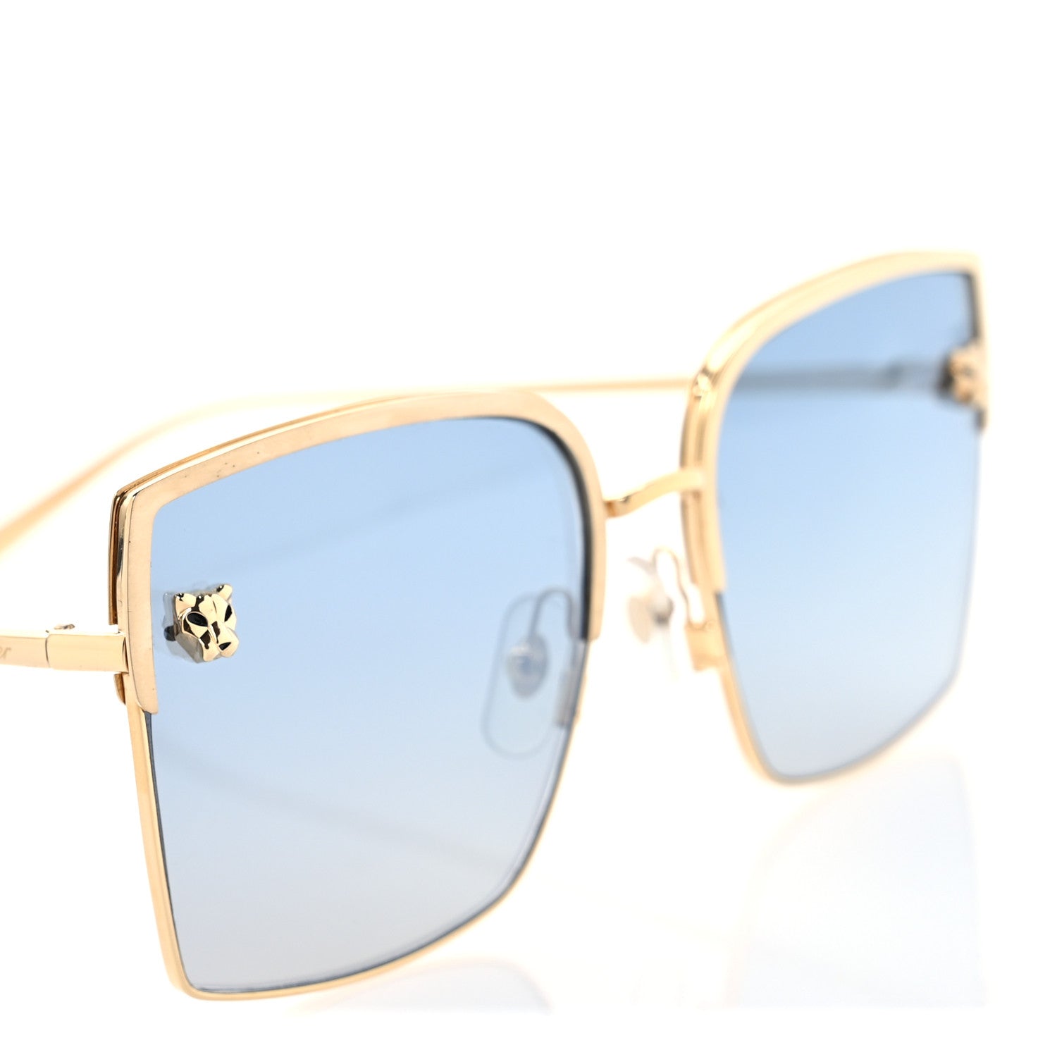 Cartier Panthere De Cartier Square Sunglasses Gold 7 of 9