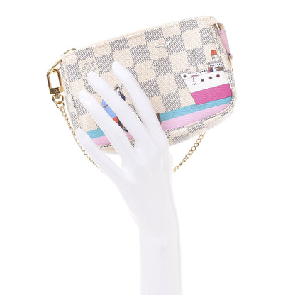 Louis Vuitton Damier Azur 2016 Christmas Animation Mini Pochette Accessories 2 of 11