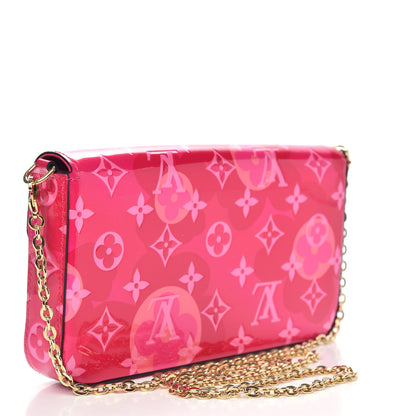 Louis Vuitton Vernis Valentine Pochette Felicie Chain Wallet Fuchsia 4 of 10