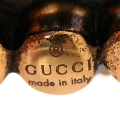 Gucci Metal Crystal Double G Bracelet Aged Gold 3 of 5