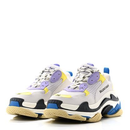 Balenciaga Fabric Mesh Womens Triple S Sneakers 36 White Purple Yellow 3 of 9